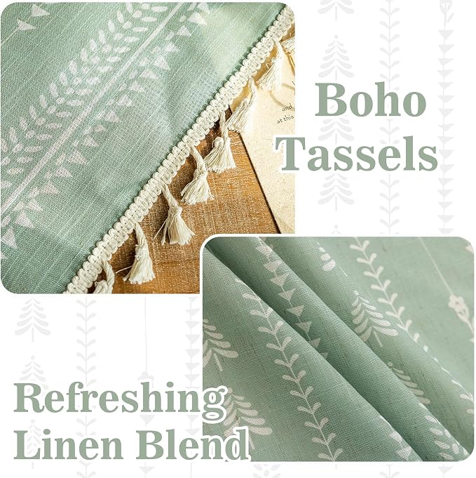 Boho Sage Green Curtains - Image 3