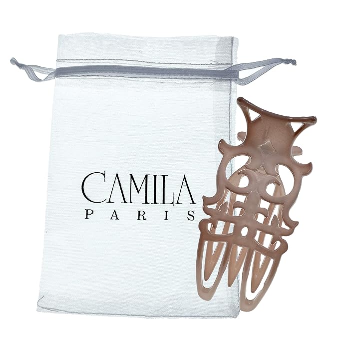 Camila Paris CP2902 French Hair Clip for Women, Hair Side Clips, 3 inch Girls Hair Claw Clips Jaw Fashion Durable Styling Hair Accessories for Women, Strong Hold No Slip Grip, Made in France. Nude