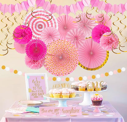 35PCS Party Decorations Paper Fan Hanging Set - Image 6
