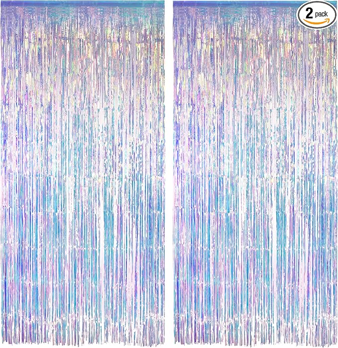 Iridescent Party Streamers Backdrop by GREATRIL