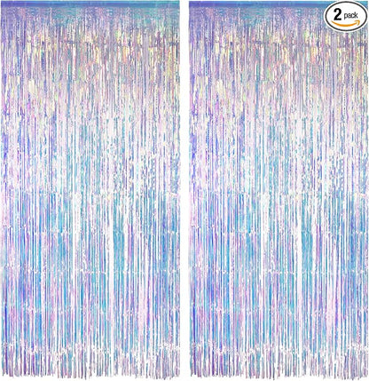 Iridescent Party Streamers Backdrop by GREATRIL