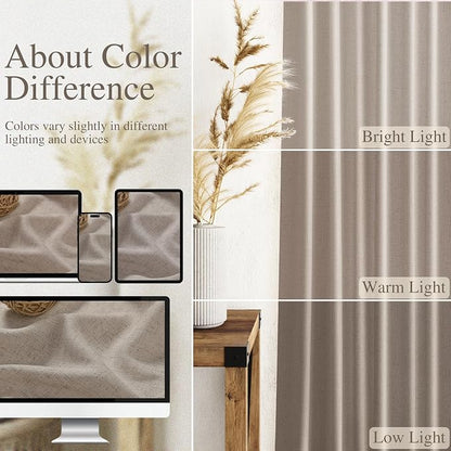 Ecru Linen Curtains 80 Inch Length - Image 9
