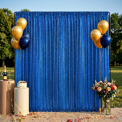 4th of July Party Decorations, 1 Panel 3FTx8FT Navy Blue Sequin Backdrop - Image 4