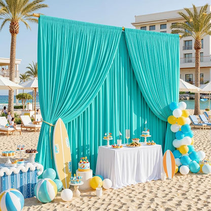 10x12 ft Turquoise Backdrop Curtains - Image 4