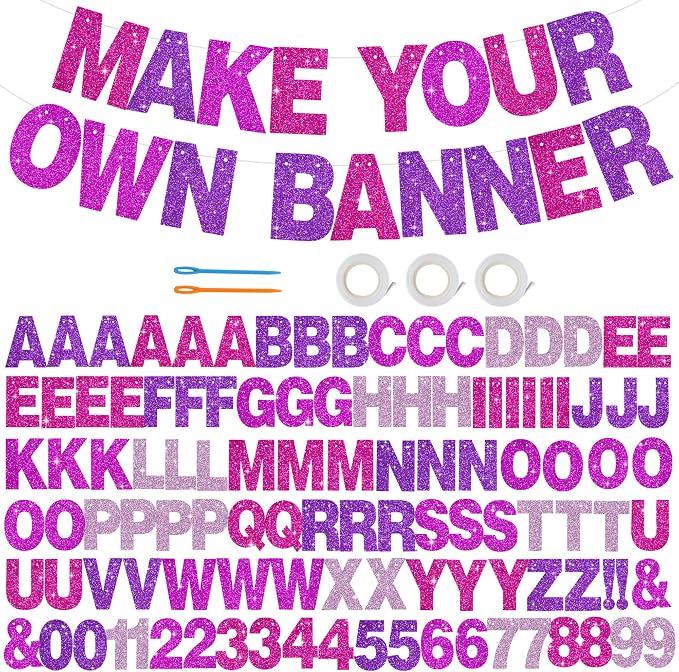 BEISHIDA 116 PCS A-Z DIY Letter Banner Kit Make Your Own Banner Including 111 by Beishida
