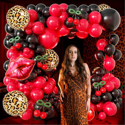110pcs Red and Black Balloon Garland Arch Kit - Image 3