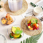 Lallisa 24 Pcs Clear Acrylic Serving Bowls Plastic 16 oz Square Party Snack or Salad Bowl Disposable Plastic Party Bowls for Weddings Baby Shower Buffet Party Snack Chips Candy or Salad
