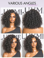 LUVME HAIR 100% Human Hair Wigs Curly Deep Wave Glueless Lace Front 12 Inches, Pre Cut Plucked Hd Lace Short Wig Ready To Go Natural Color Straight Bleached Knots Side Part Black Wigs