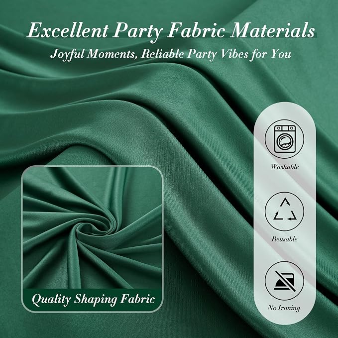 40 ft x 10 ft Wrinkle Free Hunter Green Backdrop Curtain - Image 7