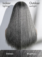 LUVME HAIR 18 Inch Grey Salt & Pepper Silky Straight Wig Human Hair Glueless HD Lace Bob Wig with Mix Grey Color, pre plucked pre cut Lace Ready to Go Wigs For Women