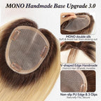 starluck Hair Toppers for Women Real Human Hair,5.5"*5"MONO Large Base,100% Real HumanHair Toppers for Women with Thinning,56g Hand-moven Topper,Gray Roots,High Volume,Ombre Light Blonde