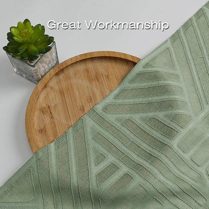 Simplebrand Sage Green Semi Sheer Curtains 84 Inches Long 2 Panels, Light - Image 6