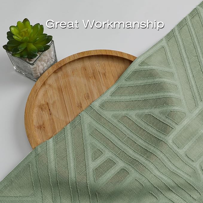 Simplebrand Sage Green Sheer Curtains 72 Inch Length 2 Panels - Image 6