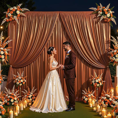 10x10 ft Terracotta Glitter Backdrop Curtain - Image 5