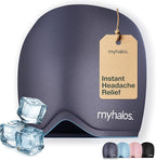 MyHalos® Migraine Relief Cap, 30% Thicker, 2X More Cooling Gel - Stays Colder for Longer, Ice Hat, Ice Pack Head Wrap, Cold Headaches & Migraine Mask - Hangover, Tension Headache Relief Cap (Gray)
