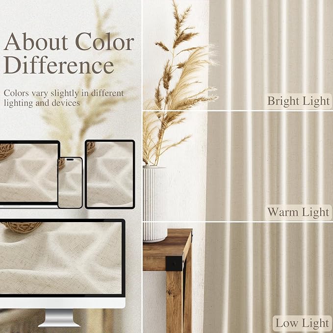 Vanilla Linen Curtains 84 Inches Long - Image 3