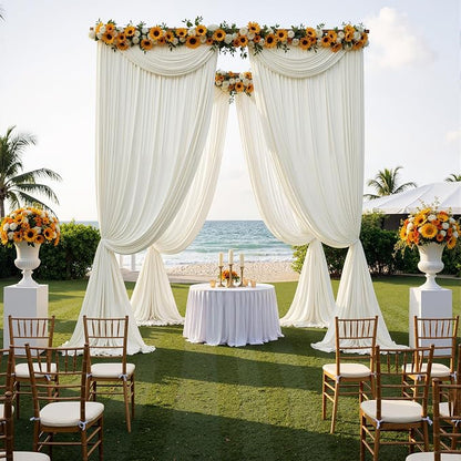 50ft x 15ft Ivory Backdrop Curtains - Image 8