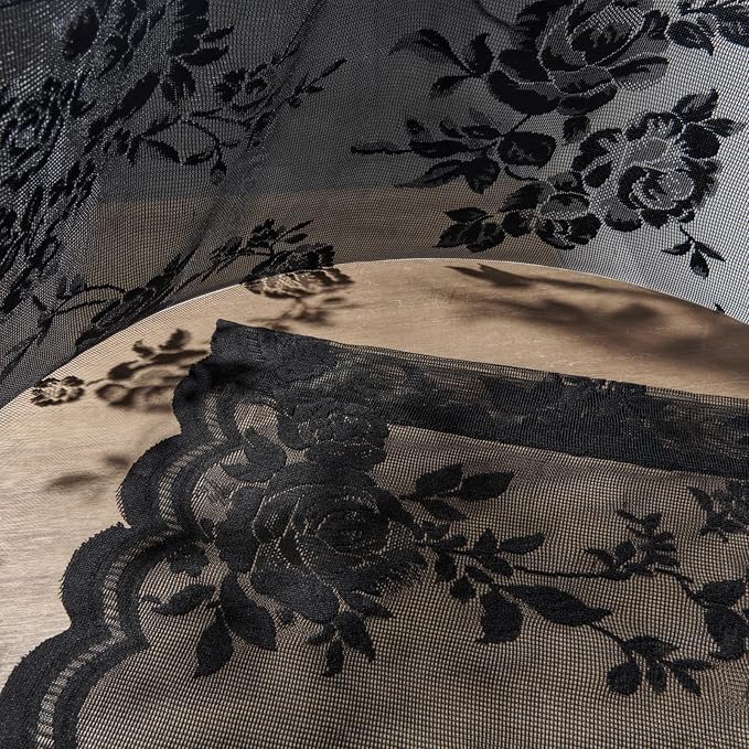 SEEKRIGHT Black Lace Curtains - Image 7