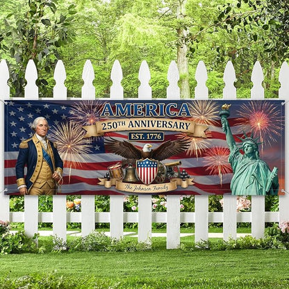 Personalized 250 Years of Freedom USA Banner 1776-2026, Patriotic American - Image 4