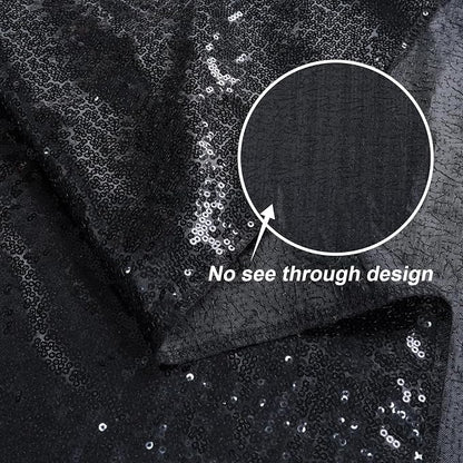 Juya Delight Black Sequin Backdrop, 6FTx8FT NO See-Through Photobooth Backdrop - Image 4