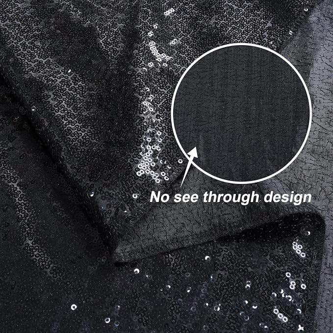 Juya Delight Black Sequin Backdrop, 20FTx10FT NO See-Through Photobooth - Image 4