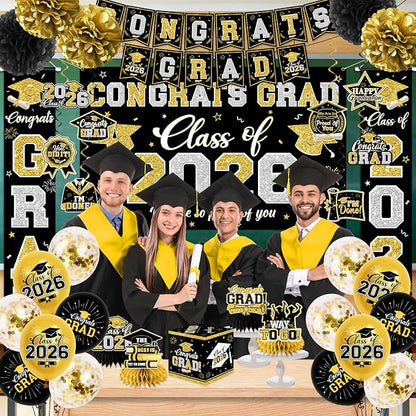 Graduation Decorations Class of 2026 Black and Gold Graduation Decorations - Image 6
