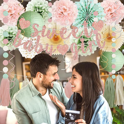 Sage Green and Blush Pink Baby Shower Decorations - Image 5