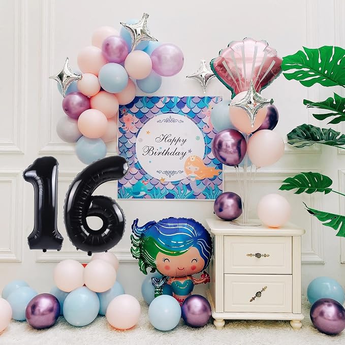 40 inch Number Balloon 0-9 Black Large Number 16 Balloons, Digital Balloons - Image 2