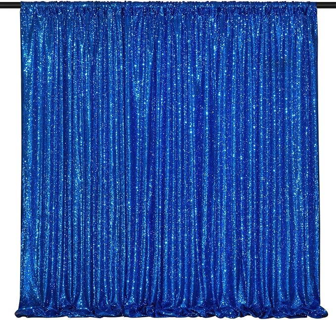 Navy Blue Sequin Backdrop 2 Pcs 5FTx10FT Glitter Backdrop Curtains Birthday - Image 6