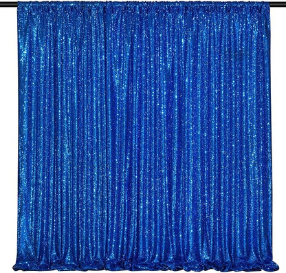 Navy Blue Sequin Backdrop 2 Pcs 5FTx10FT Glitter Backdrop Curtains Birthday - Image 6