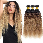 30 32 34 Inch T1B/4/27 Human Hair Bundles Honey Blonde Water Wave Bundles Niegmeag Peruvian Virgin Remy Hair Extensions Ombre Blonde Bundle