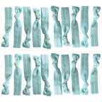 Kenz Laurenz Hair Ties Ponytail Holder Set No Crease Ribbon Bands - 20 Count - Light Blue