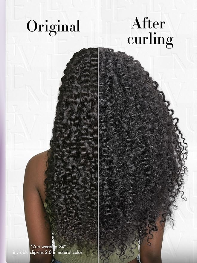 LUVME Invisible Clip in Hair Extensions Messy Curly Real Human Hair, Remy Hair Clip ins for Women, Natural Human Hair, 14 inch 110g 6Pcs, Natural Black