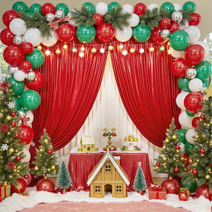 20x10ft Thick Red Glitter Backdrop Curtain Panels - Image 4
