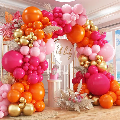 Pink and Orange Balloon Arch Kit by PAXILE