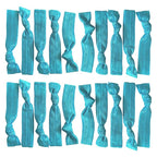 Kenz Laurenz Hair Ties 20 Elastics Ponytail Holder Set No Crease Ribbon Bands (Teal)