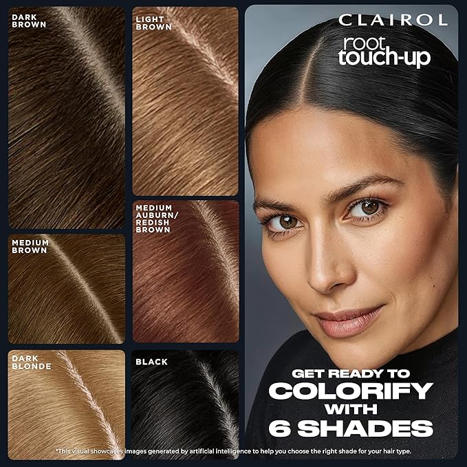 Clairol Root Touch-Up Semi-Permanent Hair Color Blending Gel, 6 Light Brown, Pack of 1