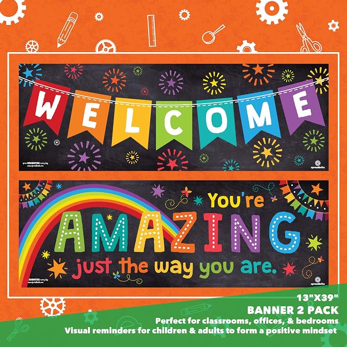 Sproutbrite 2 Educational Classroom Welcome Posters, Banners 13.5”x39” - Image 2