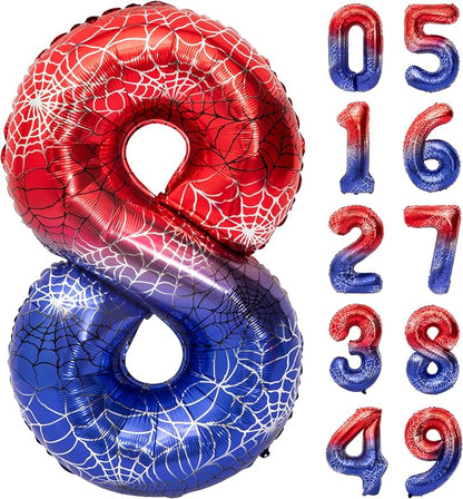 40 In Red And Blue Birthday Theme Large Number 8 Balloon | Giant Large Helium by Exquisitehighqualitypartydecorationstomeetyoureveryneed%EF%BC%81