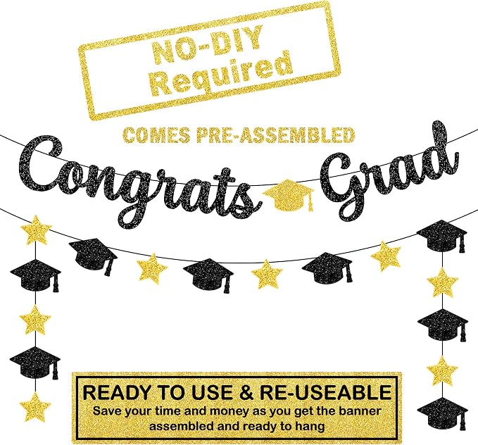KatchOn Graduation Decorations 2026, 2026 Grad Party Decorations | Glitter - Image 2