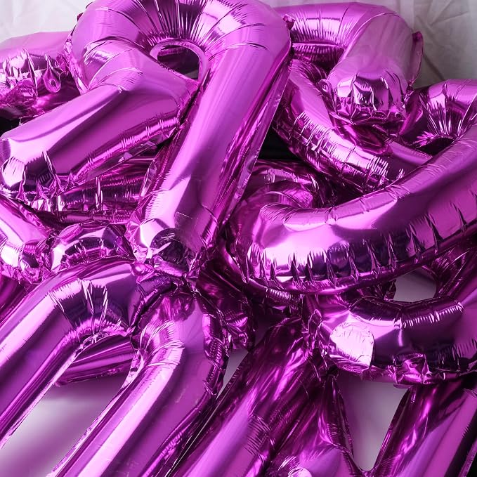 16 Inch 52Pcs Purple Letter Balloons, Reusable Shiny A-Z Foil Balloon Letters - Image 6