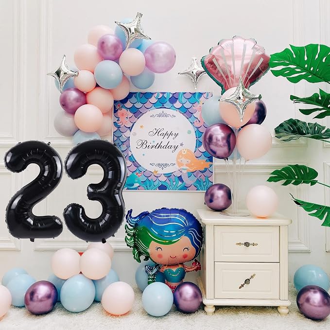 40 inch Number Balloon 0-9 Black Large Number 23 Balloons, Digital Balloons - Image 2