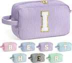 YOOLIFE Bridesmaid Proposal Gifts - Bridal Shower Gifts, Bride To Be Gifts, Bridesmaid Gifts for Wedding Day, Maid of Honor Gifts, Bachelorette Party Gift for Bride, Initial Makeup Bags, Letter I