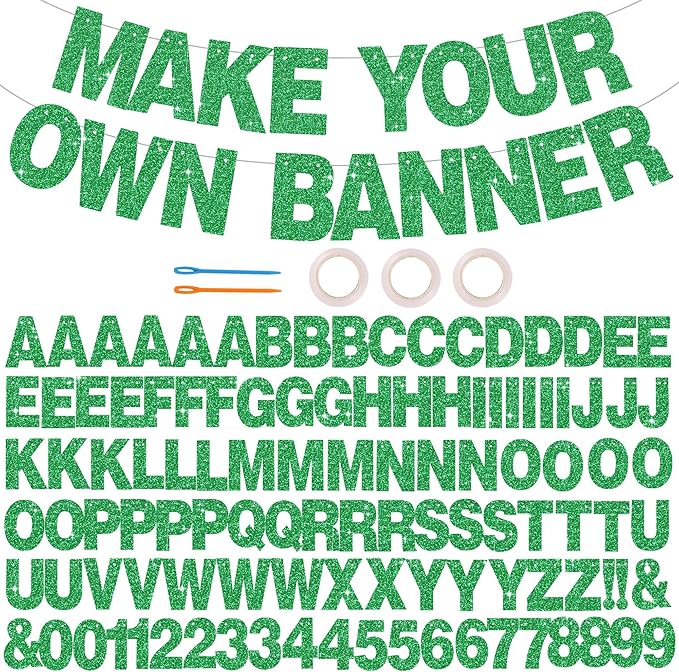 BEISHIDA Glitter Green 116 PCS A-Z DIY Letter Custom Banner Party Decor | 111 by Beishida