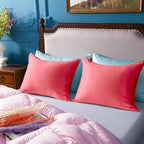 NTBAY Zippered Satin Pillow Cases for Hair and Skin, Luxury King Hidden Zipper Pillowcases Set of 2, 20x36 Inches, Coral Pink