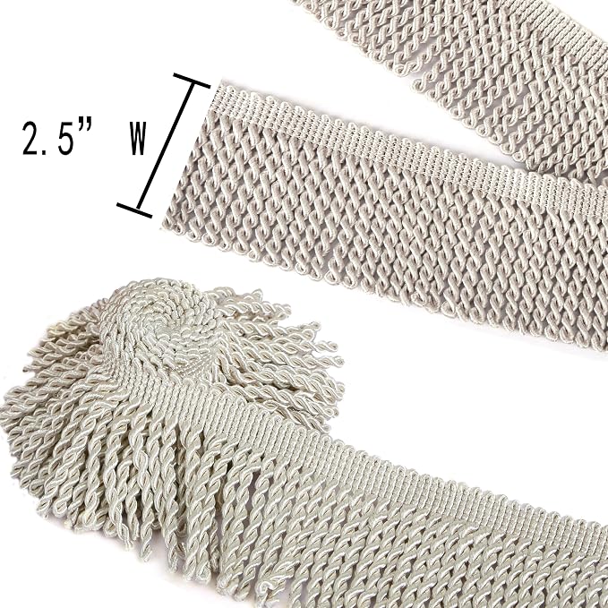BEL AVENIR Bullion Fringe Trim Curtain Fringes 5/10 Yard x 2.5 Inches Sewing - Image 4
