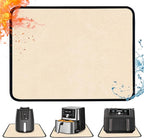 Heat Resistant Mat for Air Fryer, 16 x 20in Heat Resistant Mat for Countertop, Fireproof Silicone Countertop Protector Hot Pad for Air Fryer, Coffee Maker, Toaster, Oven (Khaki)