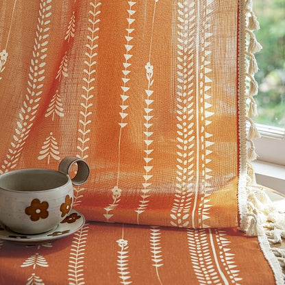 Boho Burnt Orange Curtains - Image 7
