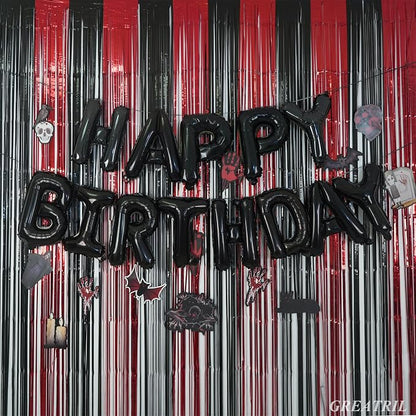 Black Red Party Streamers Backdrop - Image 5