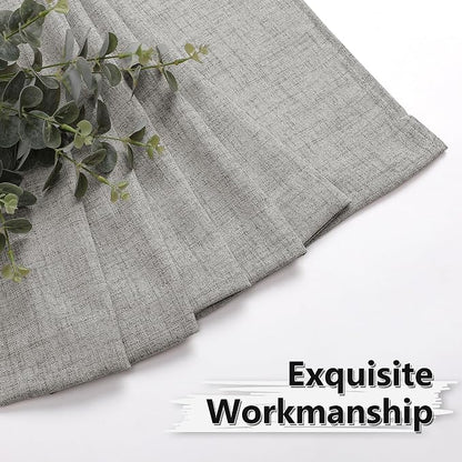 Tollpiz Linen Curtains Bedroom Rod Pocket Semi Sheer Curtain Burlap Light - Image 7